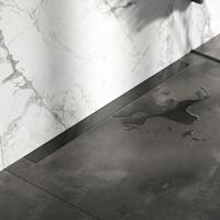Brauer Douchegoot met Multifunctioneel Rooster en Flens Voor Wandmontage - 90 cm - Gunmetal Geborsteld Pvd - thumbnail