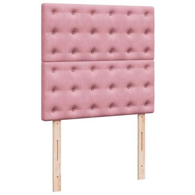 Boxspring met matras fluweel roze 140x190 cm