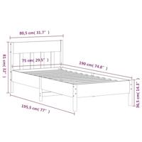 Bedframe zonder matras massief grenenhout 75x190 cm - thumbnail
