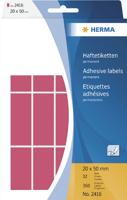 Etiket herma 2416 20x50mm fluor rood 360st - thumbnail