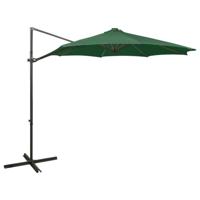 Zweefparasol met paal en LED-verlichting 300 cm groen - thumbnail