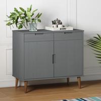 Dressoir MOLDE 90x40x80 cm massief grenenhout grijs - thumbnail