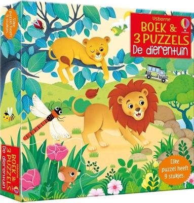 Boek & 3 Puzzels De dierentuin (Paperback)