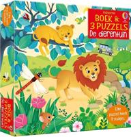 Boek & 3 Puzzels De dierentuin (Paperback) - thumbnail