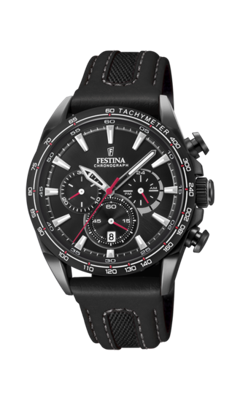 Horlogeband Festina F20351-3 Leder Zwart