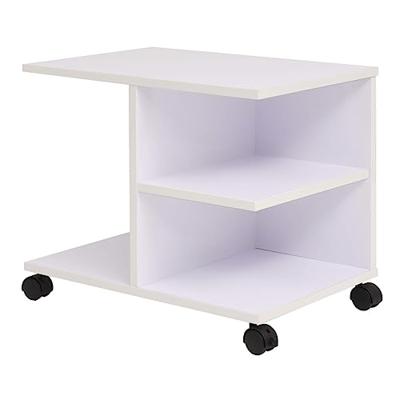 VidaXL Plankenkast verrijdbaar 50x35x42 cm wit
