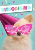 Wenskaart hallmark uitnodiging hond 5 stuks - thumbnail