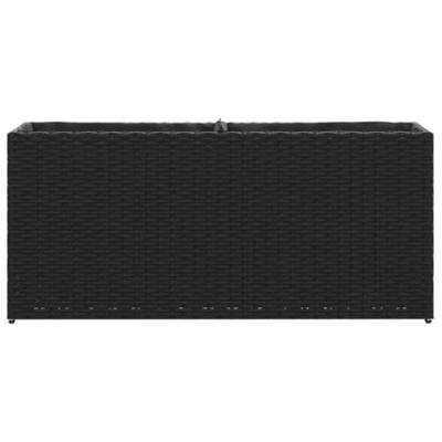 VidaXL Plantenbakken met 2 potten 2 st 90x20x40 cm poly rattan zwart VidaXL Plantenbakken met 2 potten 2 st 90x20x40 cm poly rattan zwart