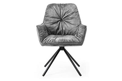 Artistiq Eetkamerstoel 'Gadi' Velvet, kleur grijs