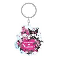 Sanrio Pink Black Party Series Acrylic Keychain My Melody & Kuromi 7 cm - thumbnail