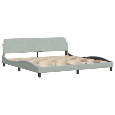 Bedframe zonder matras 200x200 cm fluweel lichtgrijs