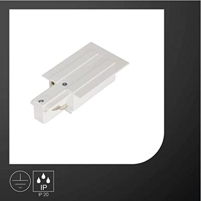 Eutrac 1001533 230V-railsysteemcomponenten Voeding 3P E.Schiene Einspeiser, weiss, L Verkeerswit