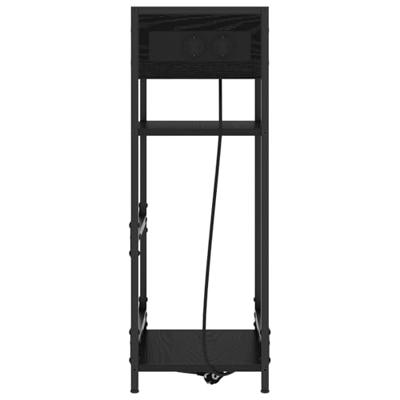 Nachtkastje met lade Zwart eiken 40 x 27 x 76 cm Bewerkt hout