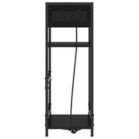 Nachtkastje met lade Zwart eiken 40 x 27 x 76 cm Bewerkt hout - thumbnail