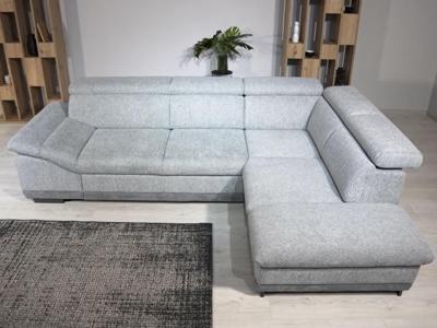 Converteerbare hoekbank ZIDAN hoek met longchair rechts stof platina grijs Converteerbare hoekbank ZIDAN hoek met longchair rechts stof platina grijs