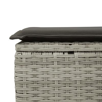 4-delige Loungeset met kussens poly rattan lichtgrijs - thumbnail