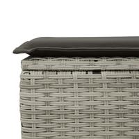 6-delige Loungeset met kussens poly rattan lichtgrijs - thumbnail