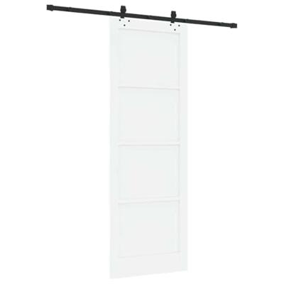 Schuifdeur Wit en zwart 83 x 232 cm Massief grenenhout