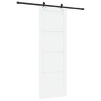 Schuifdeur Wit en zwart 83 x 232 cm Massief grenenhout - thumbnail