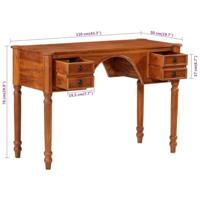 Bureau met lades 110x50x76 cm massief acaciahout - thumbnail