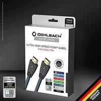 Oehlbach D1C92603 HDMI-kabel HDMI Aansluitkabel HDMI-A-stekker, HDMI-A-stekker 3.00 m Petrol-blauw, Antraciet 8K UHD - thumbnail