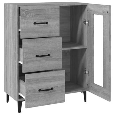 Dressoir 69,5x34x90 cm bewerkt hout grijs sonoma eikenkleurig