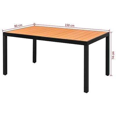 Tuintafel 150x90x74 cm aluminium en HKC bruin Tuintafel 150x90x74 cm aluminium en HKC bruin