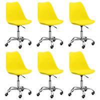 vidaXL Eetkamerstoelen 6 st kunstleer geel - thumbnail