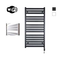 Elektrische Radiator Sanicare HWV - Moda Met Wifi 120x60 cm Mat Zwart 876W Met Thermostaat Zwart Rechtsonder - thumbnail