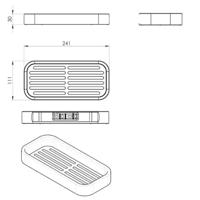 Hoek Planchet Sapho Smart 24.1x11x3 cm Roestvrij Staal Mat Zwart Sapho - thumbnail