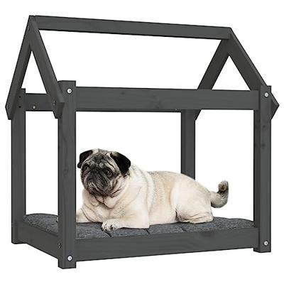 Hondenmand 71x55x70 cm massief grenenhout grijs