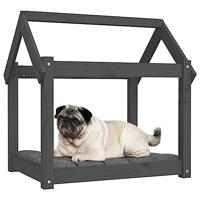 Hondenmand 71x55x70 cm massief grenenhout grijs - thumbnail