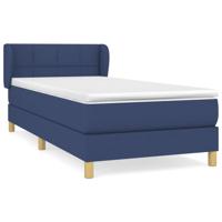 Boxspring met matras stof blauw 140x200 cm - thumbnail
