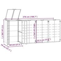 Containerberging voor 4 containers 276x79x117 cm staal grijs - thumbnail