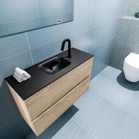 MONDIAZ ADA 80cm toiletmeubel washed oak. LEX wastafel urban midden 1 kraangat - thumbnail