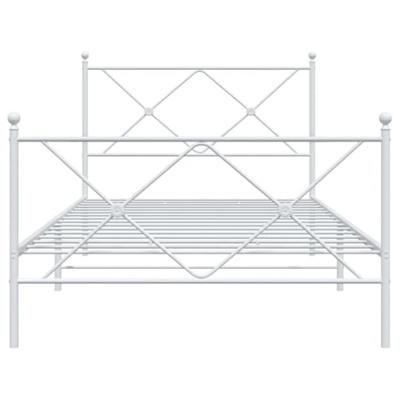 Bedframe met hoofd- en voeteneinde metaal wit 100x200 cm