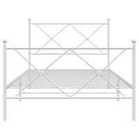 Bedframe met hoofd- en voeteneinde metaal wit 100x190 cm - thumbnail
