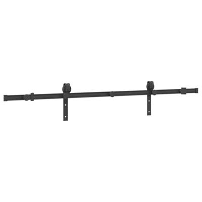 VidaXL Doos met onderdelen voor schuifdeur 183 cm staal zwart VidaXL Doos met onderdelen voor schuifdeur 183 cm staal zwart