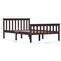 Bedframe massief grenenhout donkerbruin 120x200 cm - thumbnail