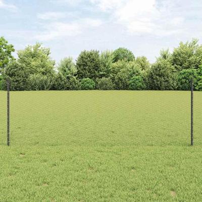 VidaXL Hek met paal grijs 0,8 x 10 m staal en pvc