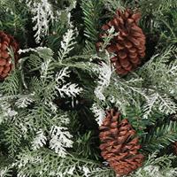 VidaXL Kerstboom met dennenappels 150 cm pvc en pe groen en wit - thumbnail