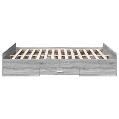 Bedframe met lades bewerkt hout grijs sonoma eiken 150x200 cm