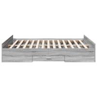 Bedframe met lades bewerkt hout grijs sonoma eiken 150x200 cm - thumbnail