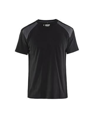 Blåkläder T-Shirt bicolour 33791042 | Zwart/Medium grijs | Maat S - 7330509814048 Blåkläder T-Shirt bicolour 33791042 | Zwart/Medium grijs | Maat S - 7330509814048