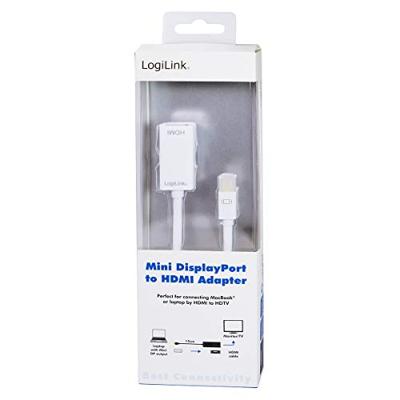 LogiLink CV0036A DisplayPort / HDMI Adapter [1x Mini-DisplayPort stekker - 1x HDMI-bus] Wit 10.00 cm