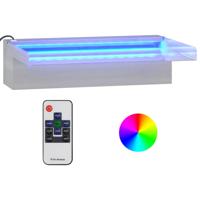 VidaXL Watervaloverlaat met rgb led&apos;s 30 cm roestvrij staal - thumbnail