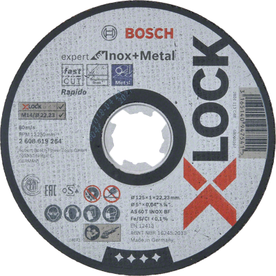 Bosch Accessoires X-LOCK Slijpschijf Expert for Inox & Metal 125x1x22.23mm, recht - 1 stuk(s) - 2608619264