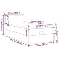 Ottoman bed met matras en LED's 80x200cm fluweel lichtgrijs - thumbnail