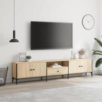 Tv-meubel met lade 200x25x44 cm bewerkt hout sonoma eikenkleur - thumbnail