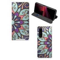Sony Xperia 1 III Smart Cover Purple Flower - thumbnail